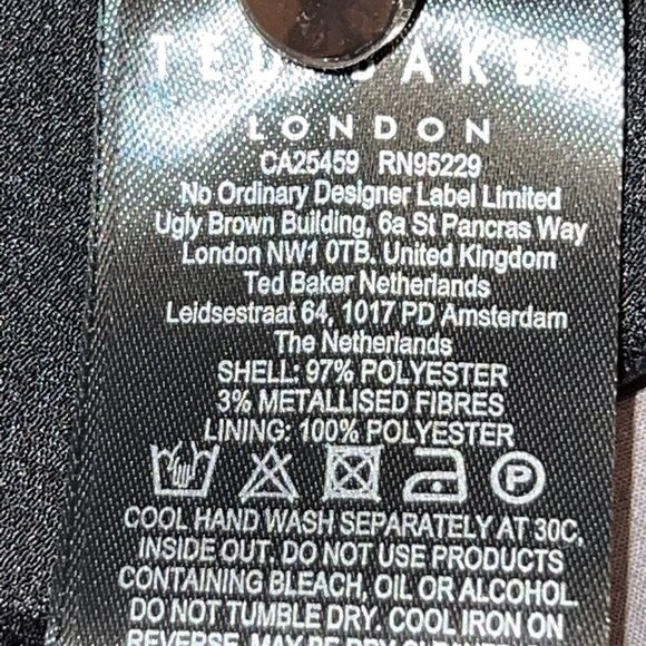 Ted Baker Aselli Atlas Double Split Long Sleev Midi Dress Size XXS (0) New $295 - Picture 11 of 12